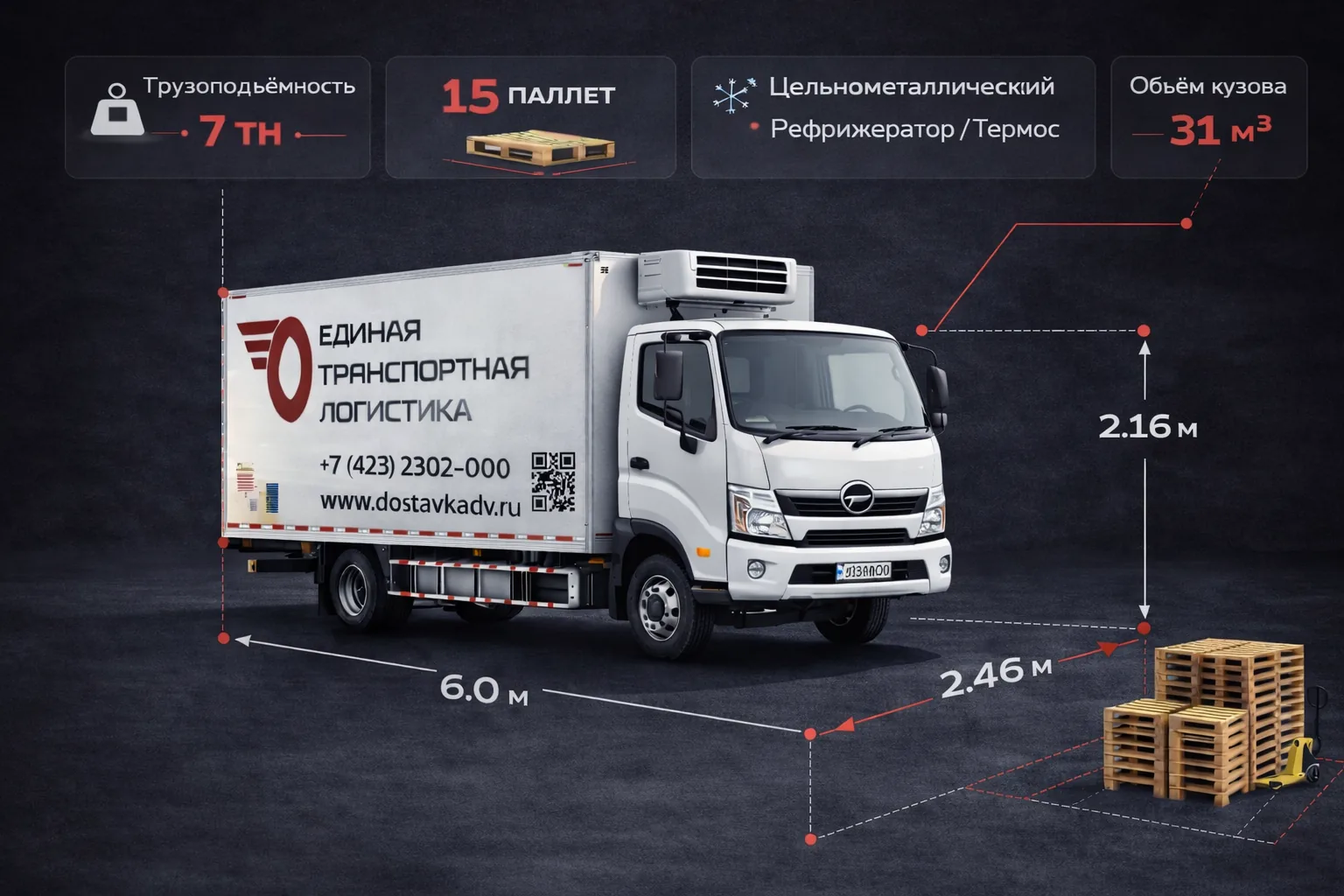 Среднетоннажный рефрижератор, тёмная схема